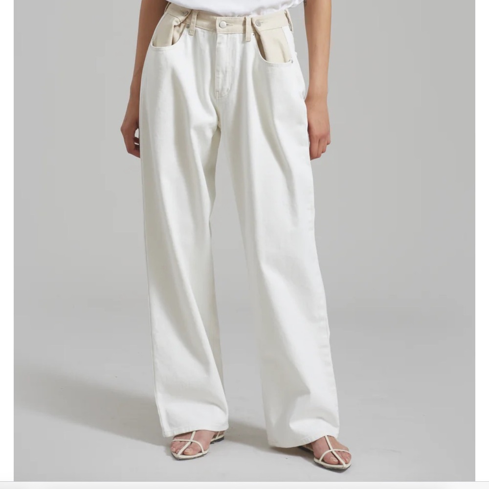 The Frankie Shop Hayla contrast denim pants